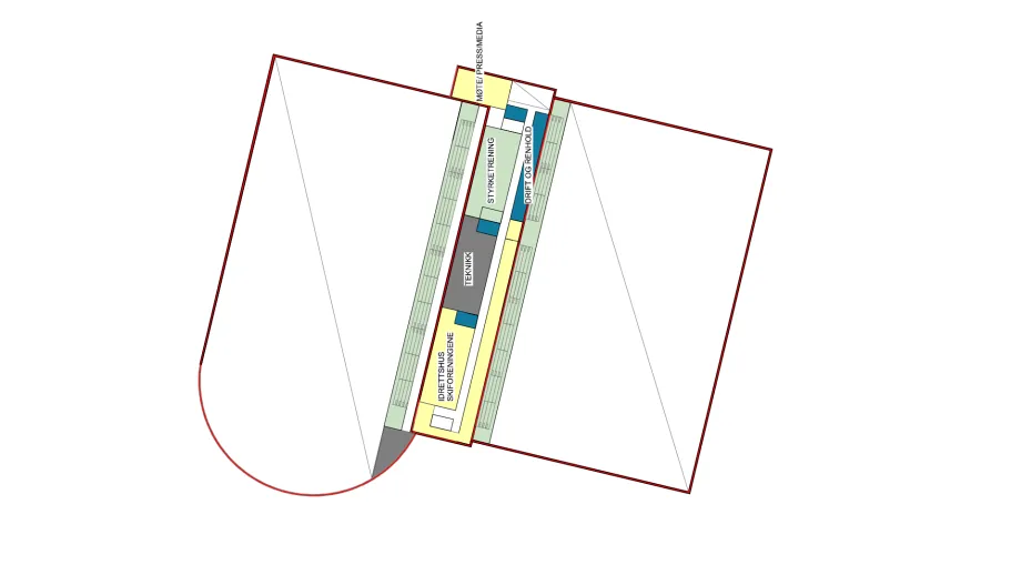 Illustrasjon av andre etasje i nye Tromsøhallen