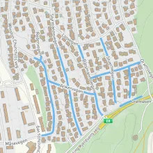 Kart som viser hvor det skal graves i prosjekt Mortensnes del 3